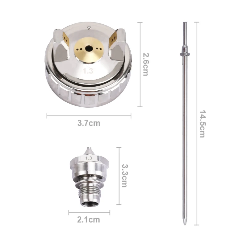 Imagem -04 - Rongpeng Kit de Bico para Pistola de Pulverização R500 Aerógrafo 1.3 mm 1.4 mm 1.5 mm 1.7 mm 2.0 mm 2.5 mm Bico para Pintura Acessórios para Pistola de Pulverização