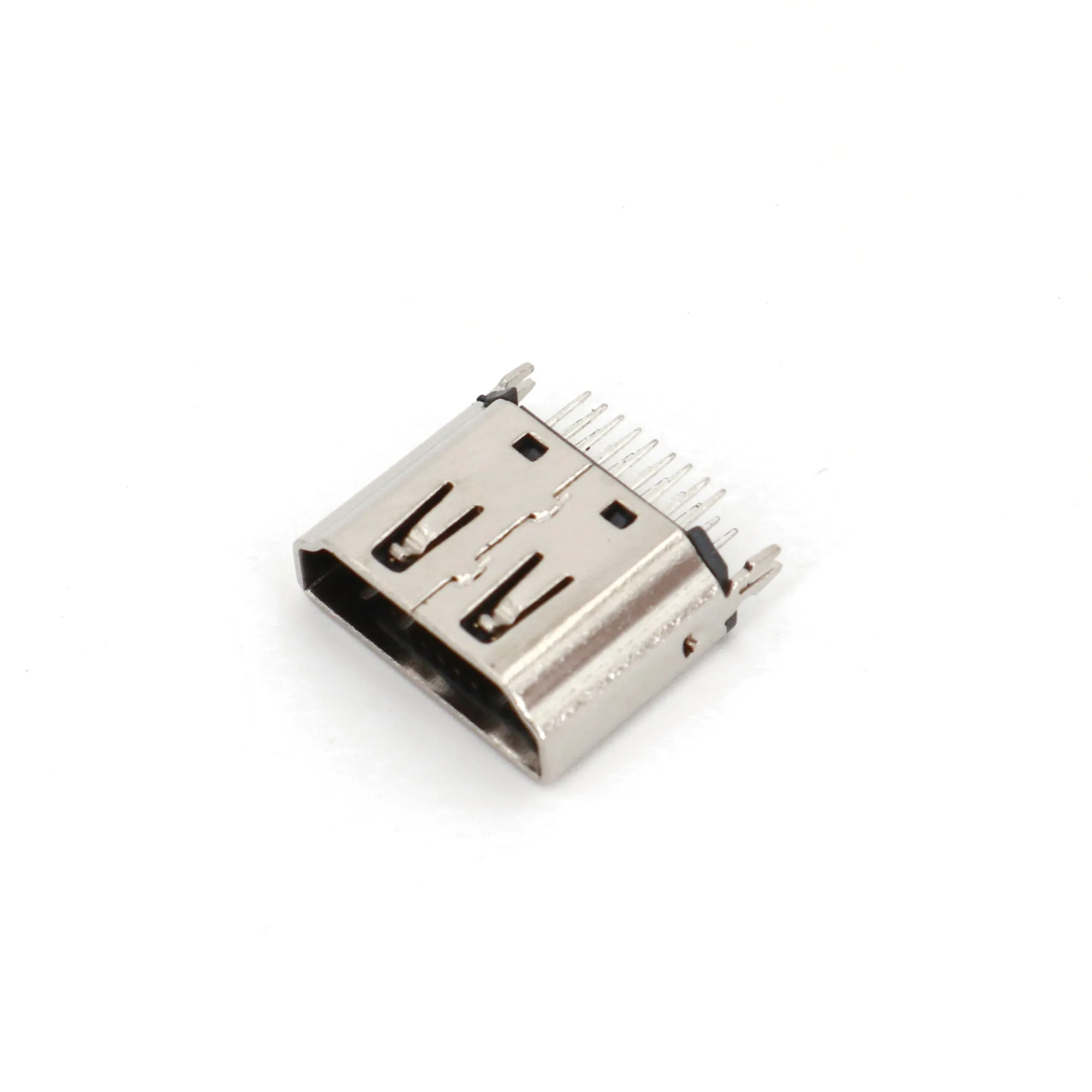 10Pcs Type A Straight 180 Degrees DIP HDMI-compatible Female Socket 19Pin PCB Solder Connector