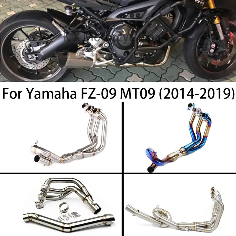 

For Yamaha MT-09 FZ-09 MT09 FZ 09 2014 2015-2019 Motorcycle Exhaust Front Pipe Muffler Middle Link Connect Pipe Slip On Tube