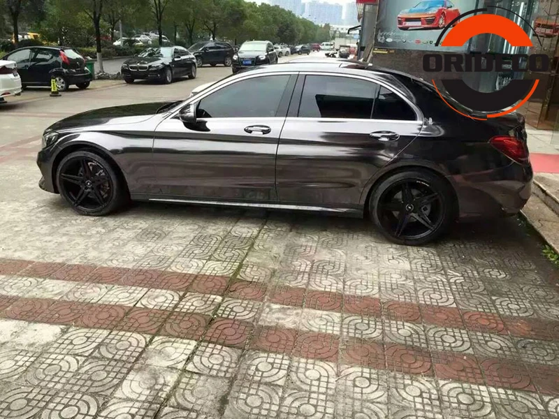 10/20/30/40/50*152CM High Stretchable Orange Chrome Air Bubble Free Mirror Vinyl Wrap Film Sticker Emblem Car Bike Motor Cover