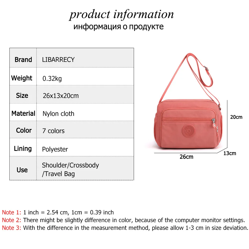 Famous Brand Crossbody Bags for Women 2021 New Waterproof Satchel Nylon Cloth Female Shoulder Bag Ladies Fashion Messenger Bags