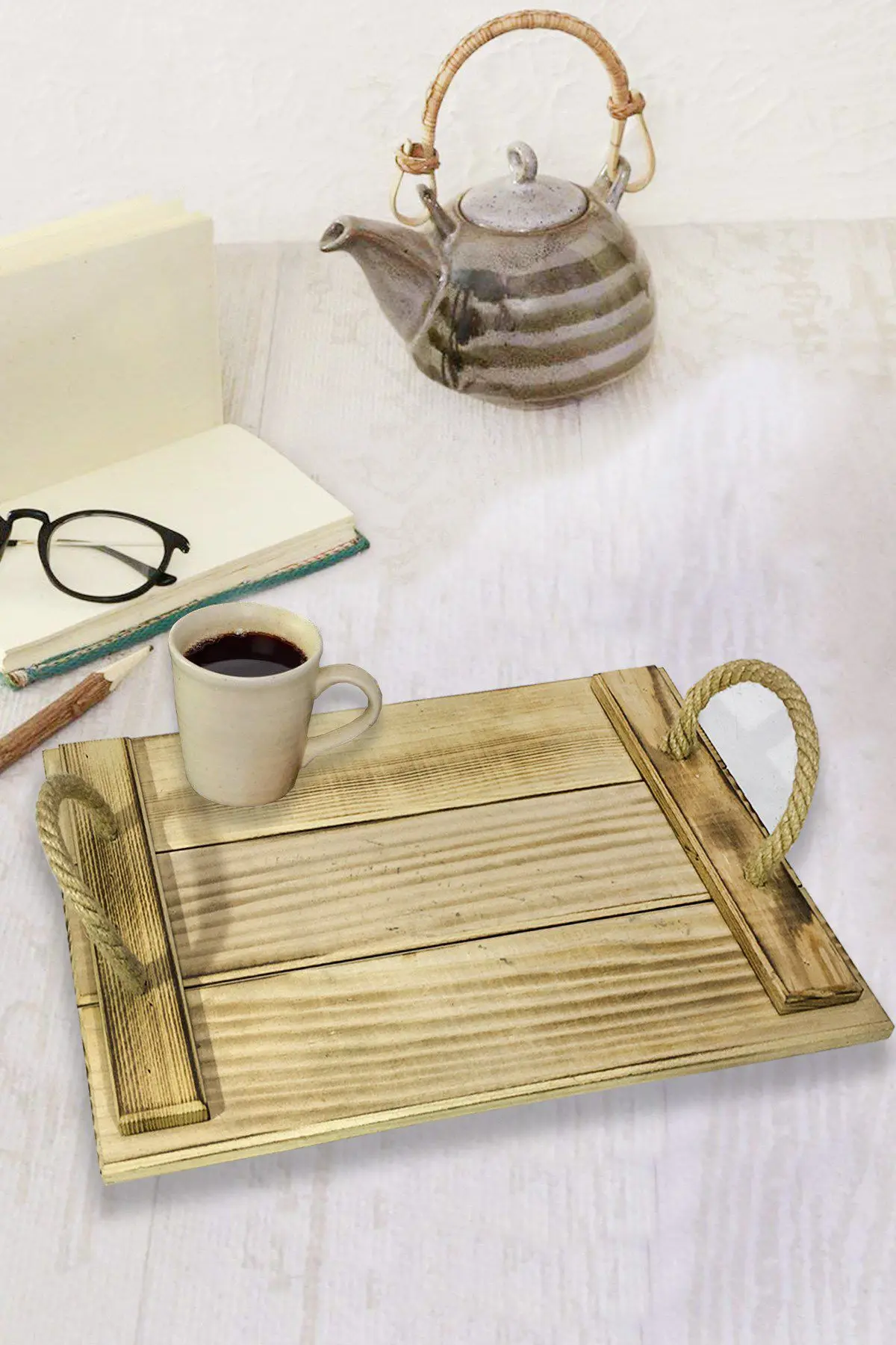 DOLBOVI LevaHouse Retro Burn Natural Wood Serving tray Presentation tray tray поднос plateau de service