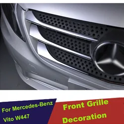 Car body cover protect detector ABS chrome trim Front up Grid Grill Grille For Mercedes Benz Vito W447 2014 2018 2019 sticker