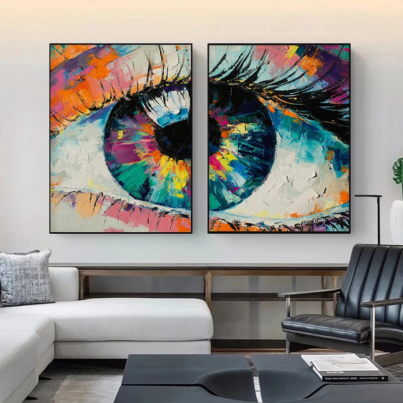 Modern Abstract Graffiti Art Color Eyes Canvas Painting Posters and Prints Wall Art Pictures for Living Bedroom Home Decoration