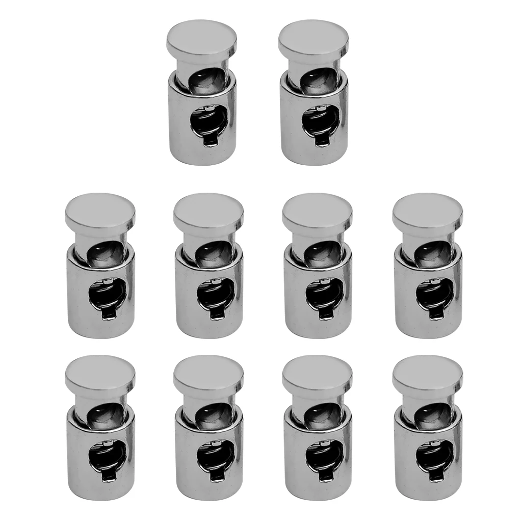 10pcs Zinc Alloy Cord Lock Stopper Cylinder Barrel Toggle Clip For Garment Accessories/Bags/Shoe Lace Barrel String Cord Locks