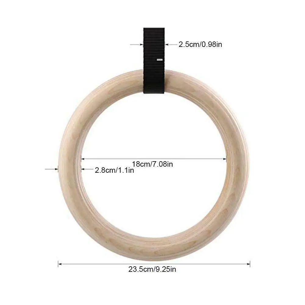 Wooden Gymnastic Rings 28/32mm Exercise Fitness Rings Gym Pull Ups Buckles Indoor Yoga Crossfit Strength Training Rings gimnasia