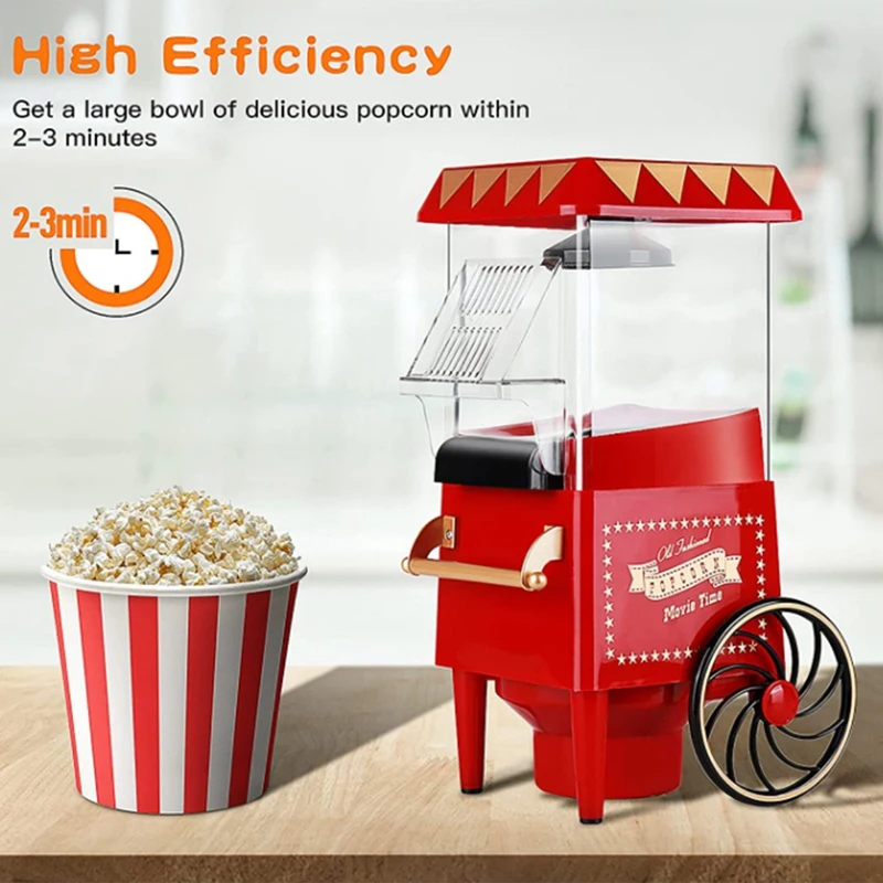 Top Sale Popcorn Maker,Hot Air Popcorn Machine Vintage Tabletop Electric Popcorn Popper, Healthy And Quick Snack For Home EU Plu