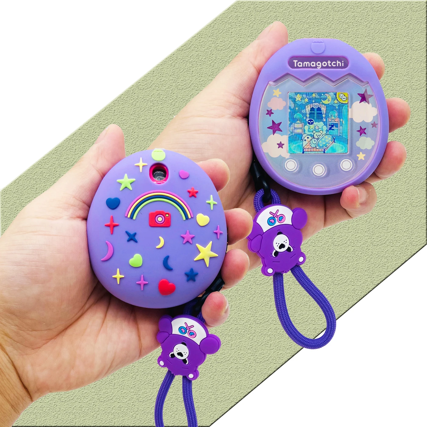 Силиконовый чехол, защита экрана и ремешок с медведем для Tamagotchi Pix, подарки на день рождения для детей (только чехол)