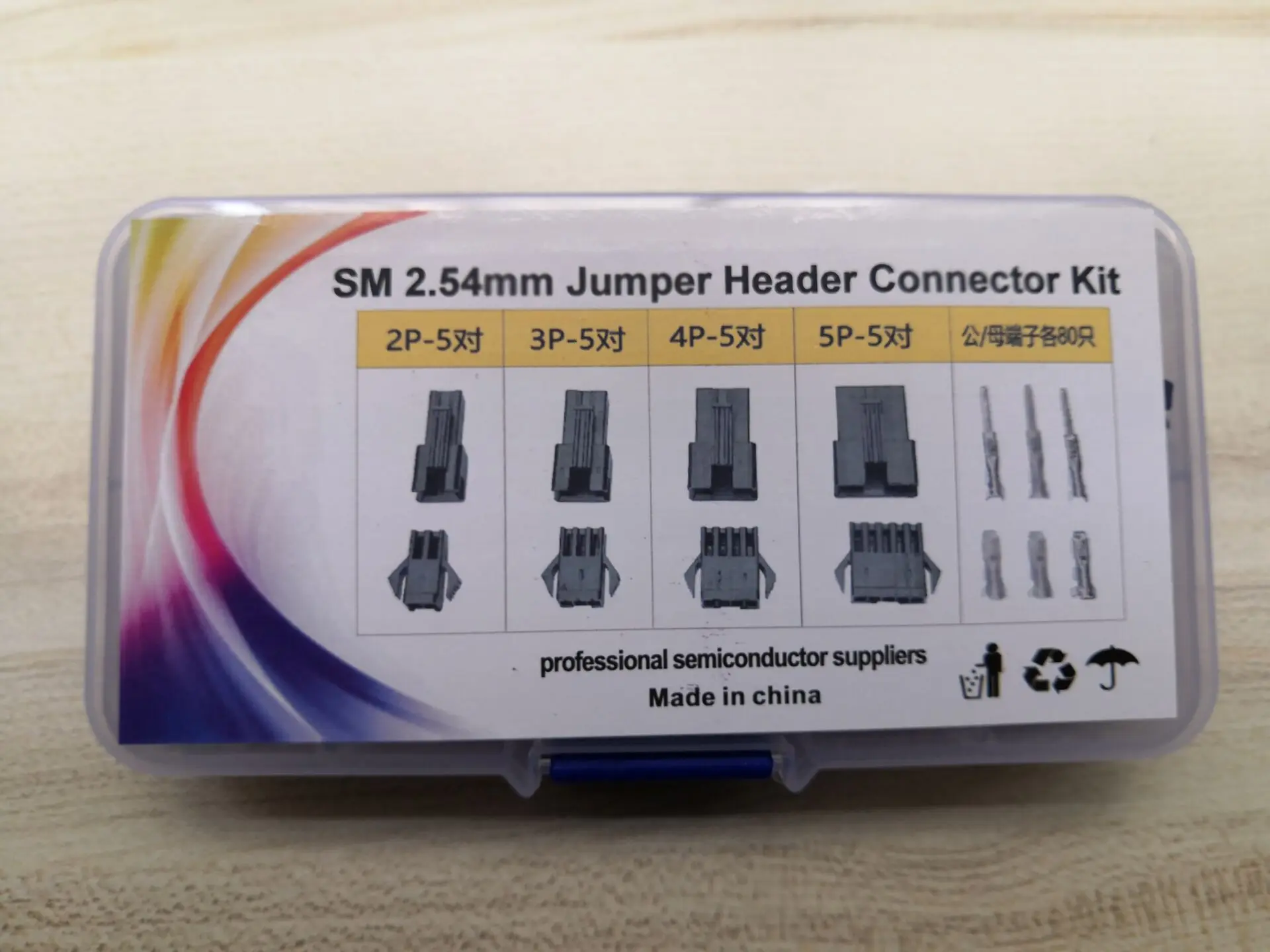 200PCS JST SM Wire Connector SM-2P/3P/4P/5P Female And Male Plug Socket Housing Pitch 2.54MM 2R JST SM2.54 Pin kit+Terminals