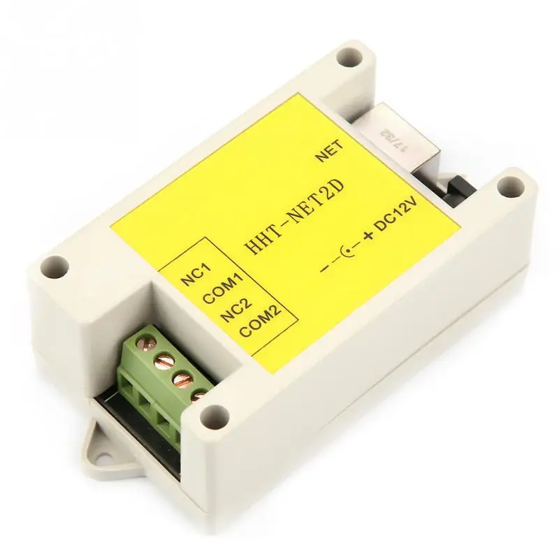 HHT-NET2D DC12V 2 Channel IP Relay Module NC Output Upgraded Version Ethernet Internet Watchdog Remote Control Module