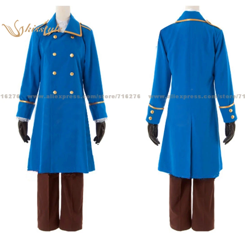 Kisstyle Fashion APH Hetalia: Axis Powers Austria Roderich Blue Uniform Clothing Cosplay Costume,Customized Accepted