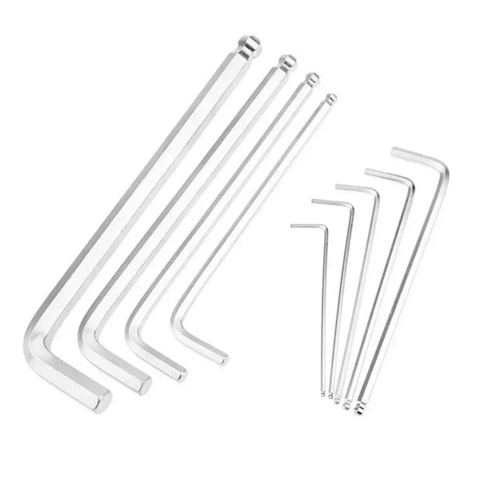 Ball End Hex Wrench Allen Key Hand Tools Metric Allen Nickel Plating 1.5mm-6mm Hexagon Keys Hand Tools Kits Accessories