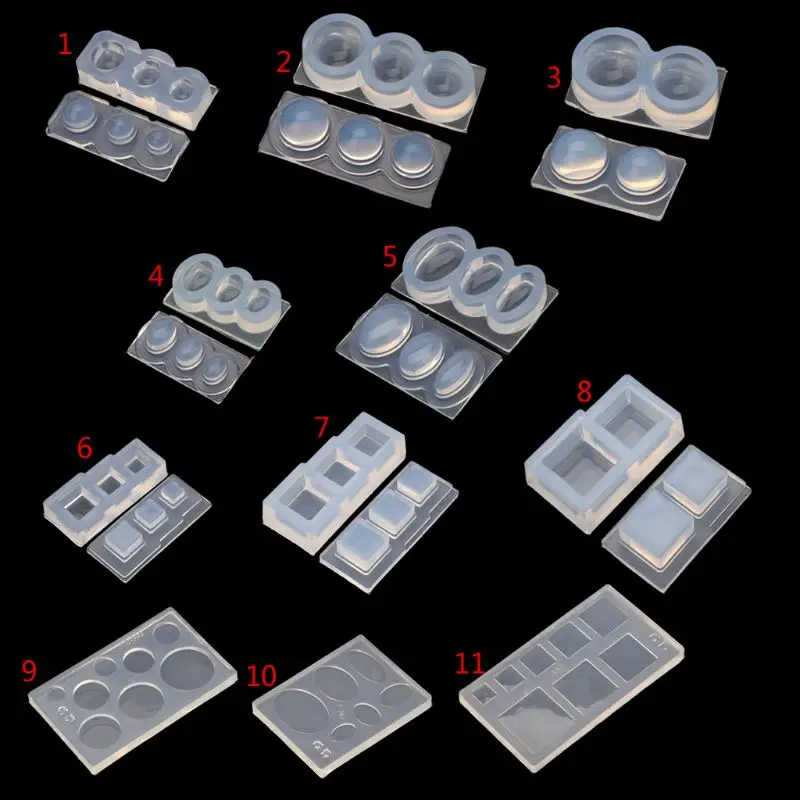 

UV Resin Geometric Molds Hollow Quicksand Mold with Square Round Ellipse Mold