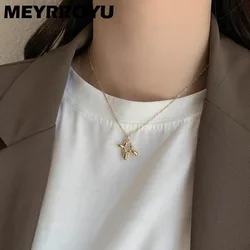 MEYRROYU 316L Stainless Steel Golden Clavicle Chain Hip-Hop Style Balloon Dog Pendant Necklace For Women Jewelry 2021 Trendy