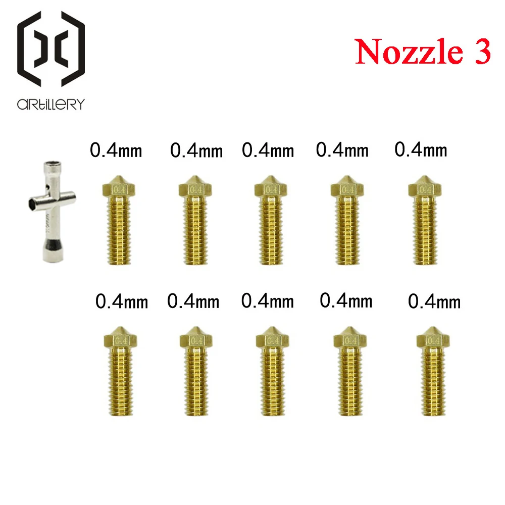 Brass Volcano Nozzle for 1.75mm Filament Compatible with Artillery Sidewinder X1/X2 Genius pro Vyper Kobra plus M6 Thread Hotend