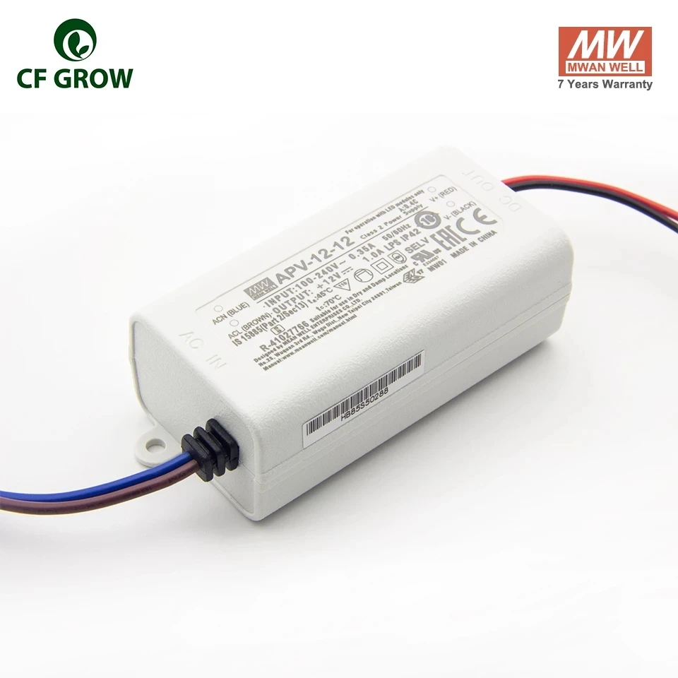 

Meanwell APV-12-12 Output LED Power Adapter For LED Grow Lights