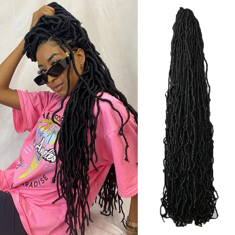 

Nu Locs Crochet Hair 36 24 18 Inches Faux Locs Extension Synthetic Soft Goddess Braiding Dreadlocks Hair For Black Women Saisity