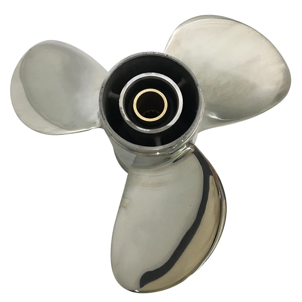 Boat Propeller 9 1/4x9 Fit for Tohatsu 9.9-18HP Stainless Steel 14 Tooth RH OEM NO: 3BAB64518-1 9.25x9