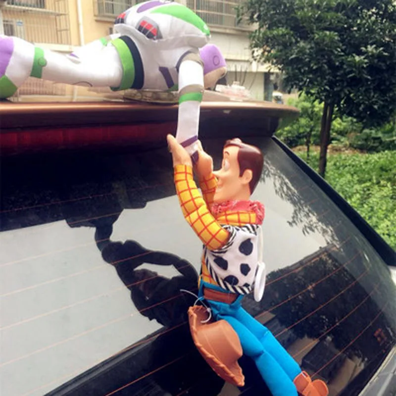 Toy Story Hot Sherif Woody Buzz Lightyear Car Dolls Plush Toys Outside Hang Toy Cute Auto Accessories Car Decoration