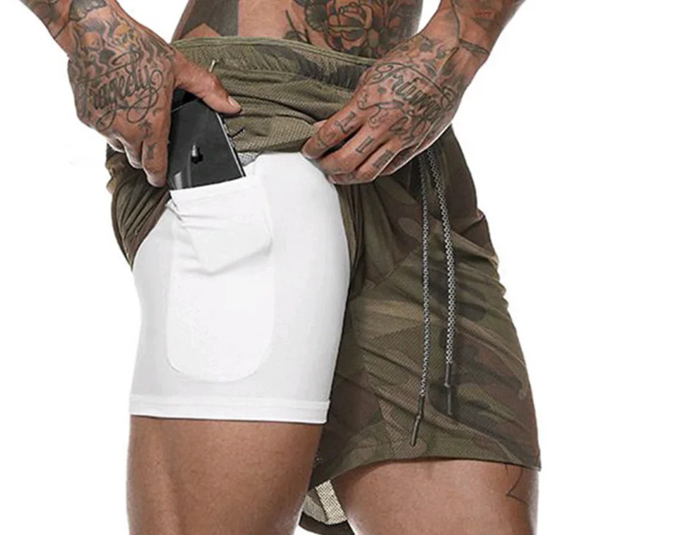 

MRMT 2024 Brand Summer Men's Double Mesh Five-point Camouflage Beach Short Pants for Male Scanties