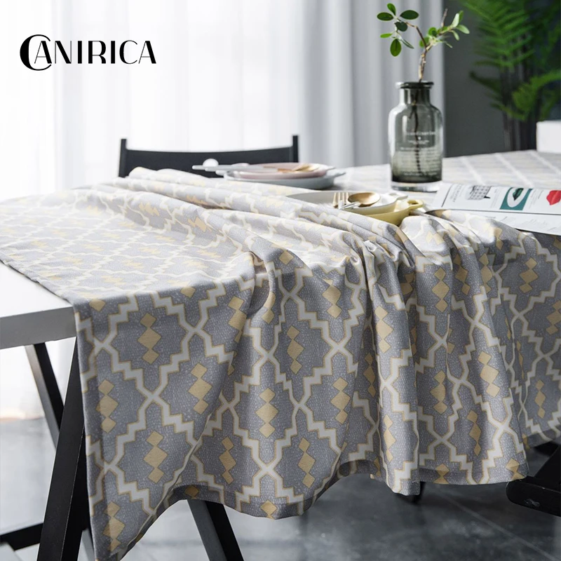 CANIRICA Table Cloth Waterproof For Kitchen Table Cover Rectangle Tablecloth Geometric Dining Table Cover Nordic