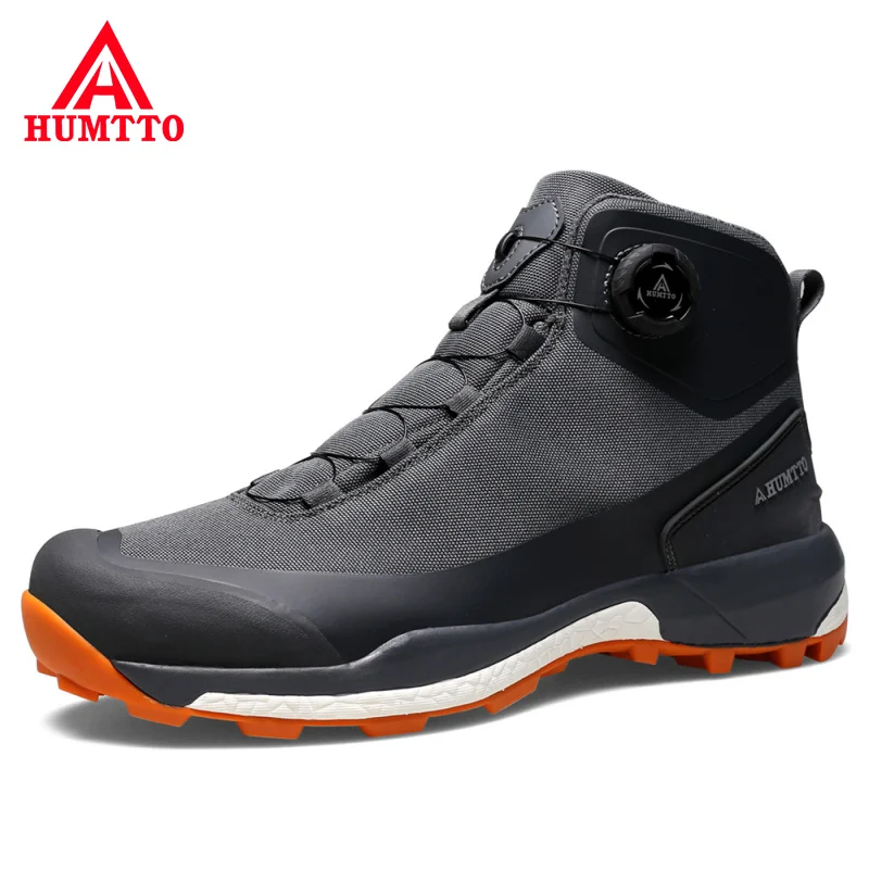 HUMTTO-Sapatos de caminhada impermeáveis para homens, botas de trekking, tênis de montanha, camping, escalada, esporte, tático, segurança, preto