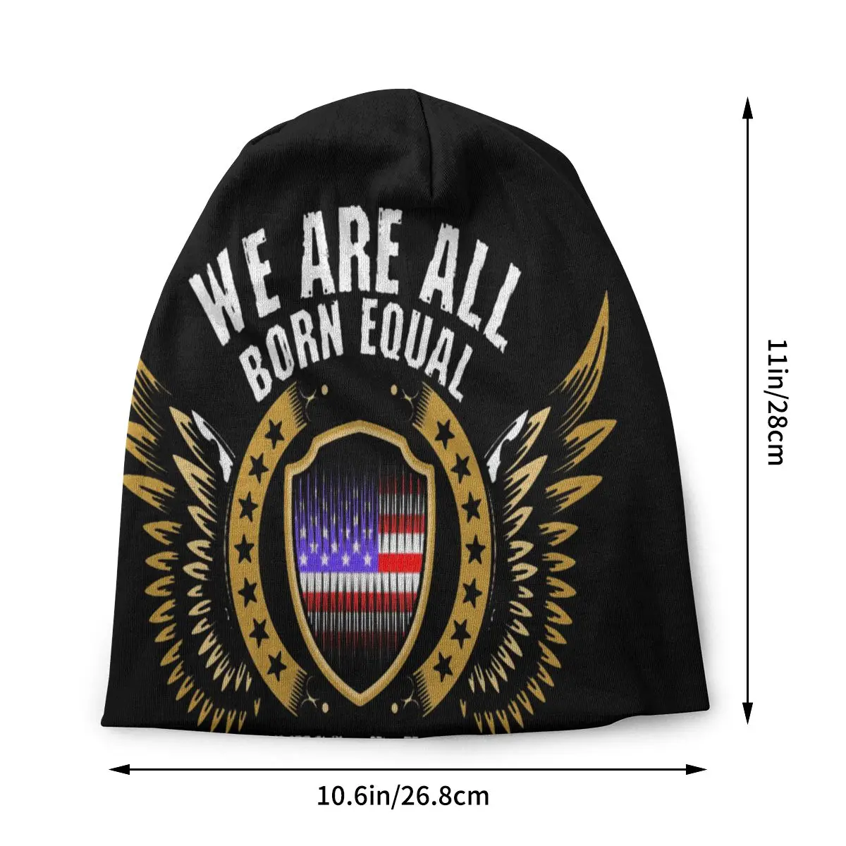 We Are All Born Equal Become American Caps Ski Skullies Beanies Hat Female Autumn Winter Warm Head Wrap Bonnet Knitting Hats