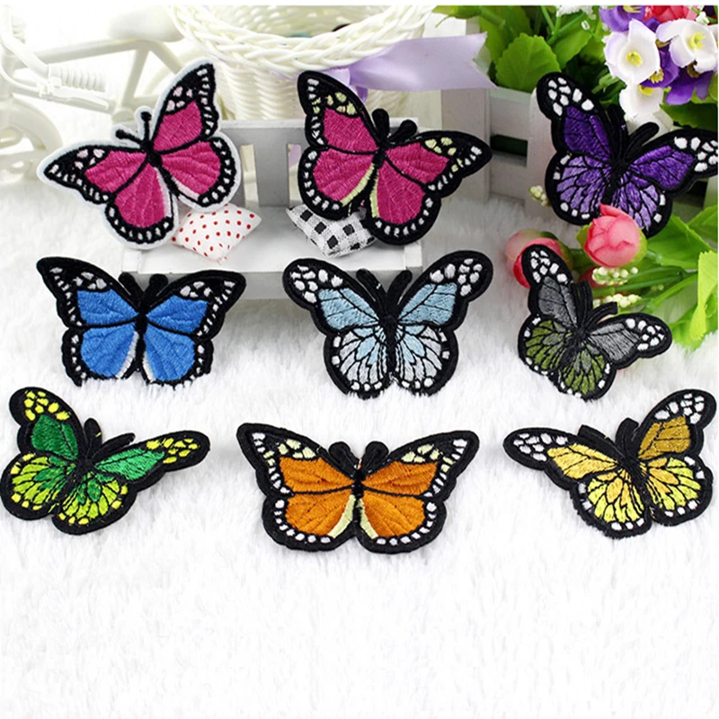 

1Piece DoreenBeads Colorful Embroidery Butterfly Sew On Patch Badge DIY Cloth Sew Dress Decorate Accessory