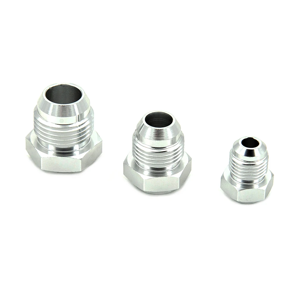 An4 an6 an8 an10 an12 Aluminum AN Fittings Weld On Bung Male AN Flare Hose End Pipe Nipple Weldable