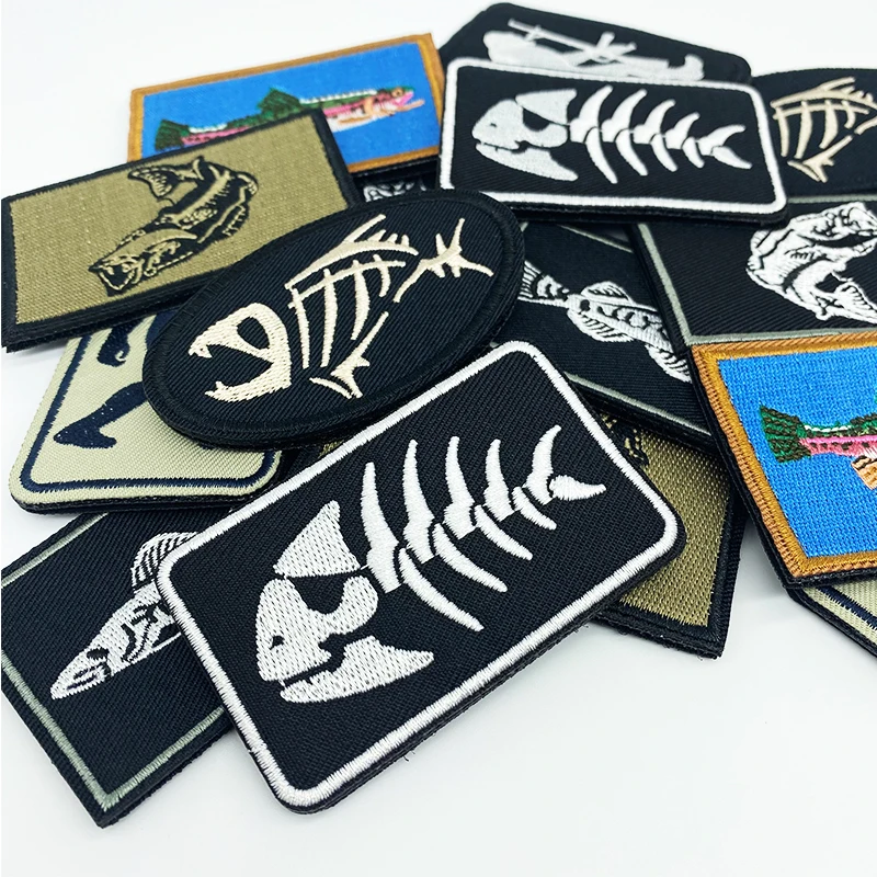 Fishing Special Forces 3D Embroidery Patches Military Tactics Badge Army Fan Clothing Denim Backpack Fashion Patch