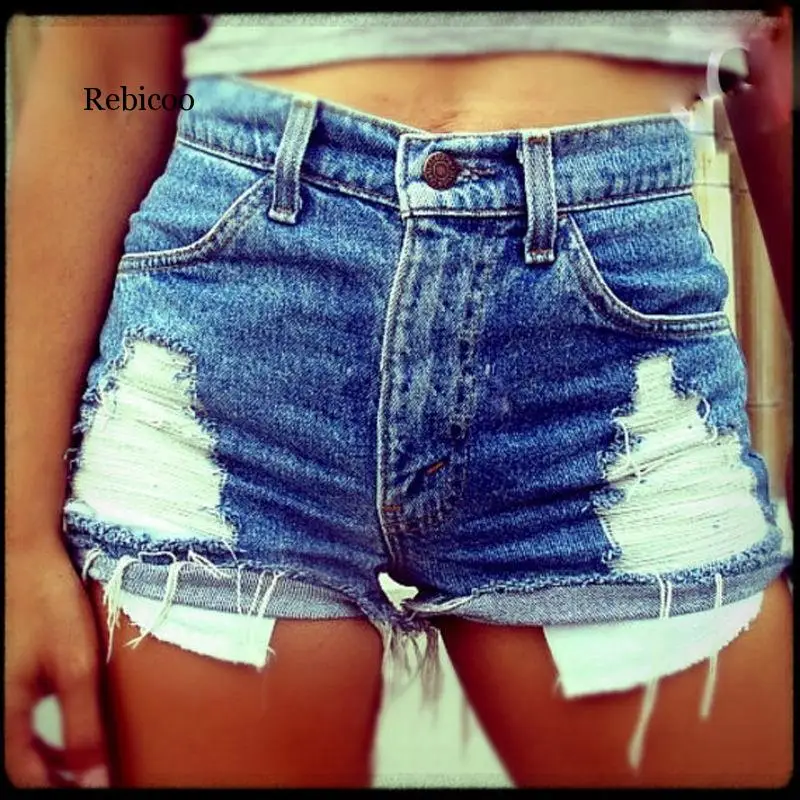 

Summer Denim Short Jeans Women Sexy High Waist Ripped Hole Shorts Fashion Casual Slim Denim Shorts lady Hotpants Streetwear