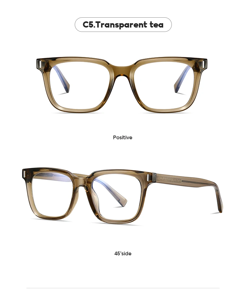 TR90 Blue Light Blocking Men's Square Glasses Radiation Protection Eyeglasses Women Transparent Fashion Eyewear