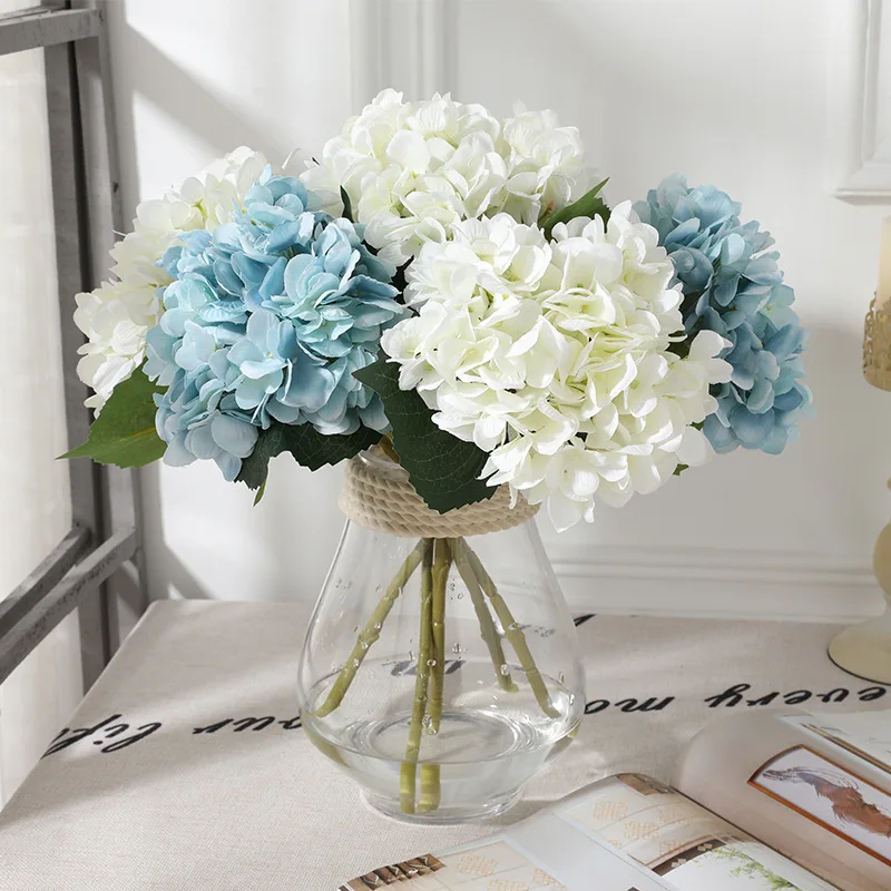 artificial flowers hydrangea branch home wedding decor autum silk plastic flower high quality fake flower party room decoration