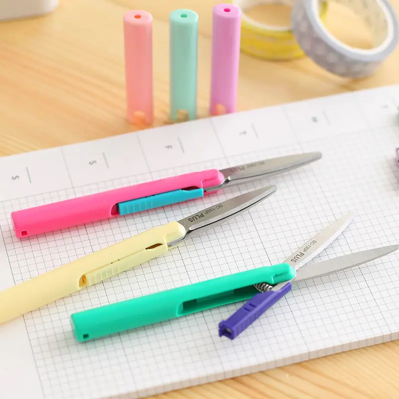 Japanese stationery portable pen-shaped scissors paper-cutting knife pocket tiny scissors mini kawaii cute folding scissors