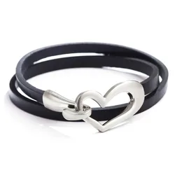 TOTABC-pulsera de cuero de amor para mujer, brazalete Simple de cuero, diseño en blanco, ancho increíble, nuevo diseño