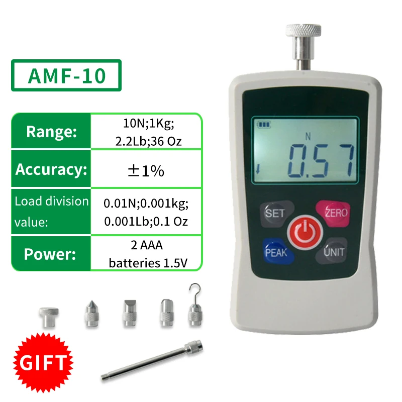 

AMF-10N Digital Force Gauge Push Pull Dynamometer Portable Meter