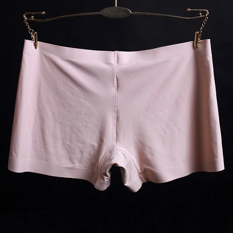 Summer new style ice silk ladies breathable four-corner boxer shorts solid color cotton file anti-empty safety pants women