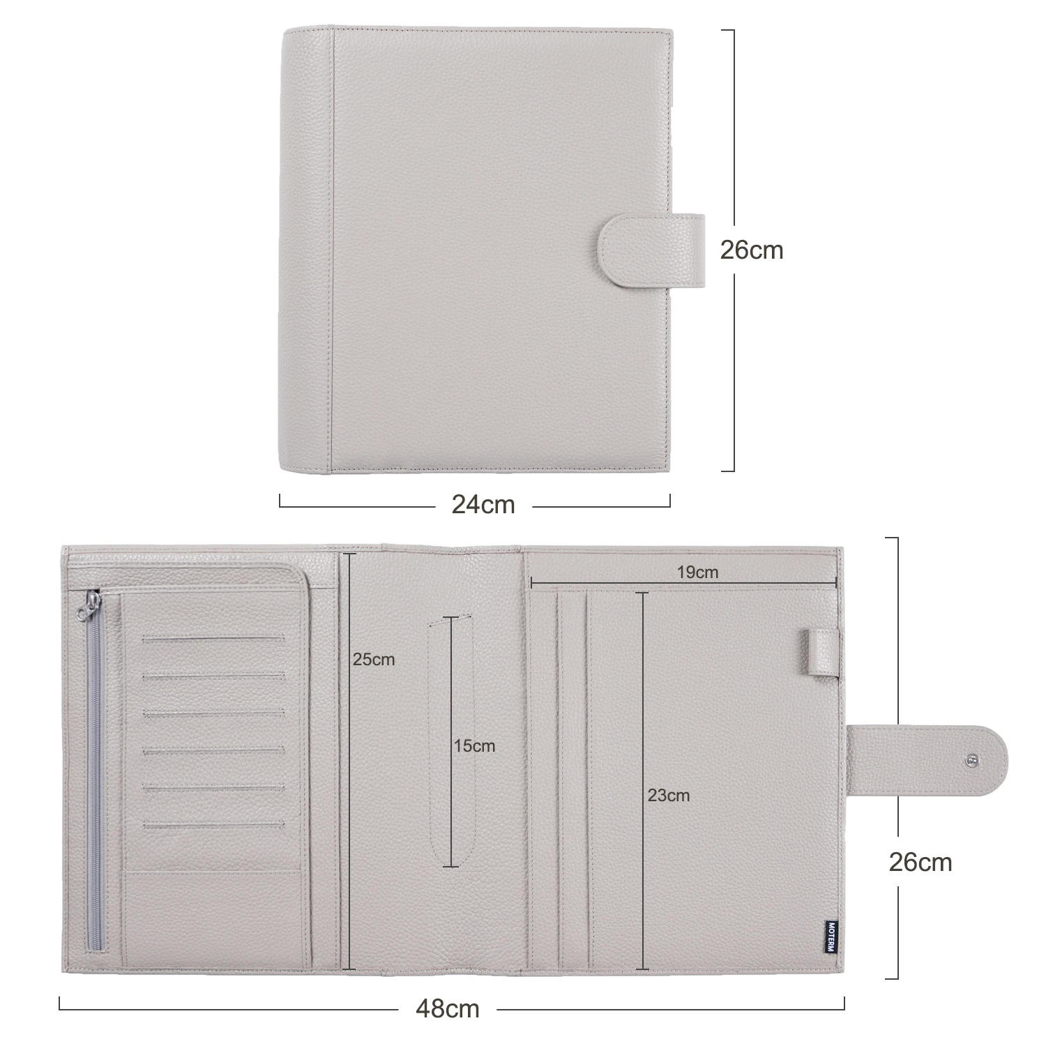 Moterm lederen Discbound Planner Cover voor Happy Planner Klassiek formaat Notebook Uitbreiding Discbound Organizer Journal