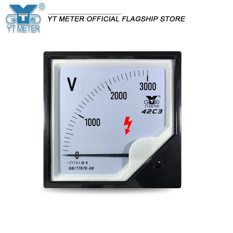 42c3 DC high voltage voltmeter 1000V 1200V 1500V 2000V 2500V 3000V instrument installation for direct use 1kV 2KV 3KV installati