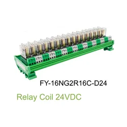 Custom-made 16A 16 Channel 1 SPST-NO NC DIN Rail Mount OMRON G2R-1-E with 8Pin relay socket 24V DC/AC Interface Relay Module