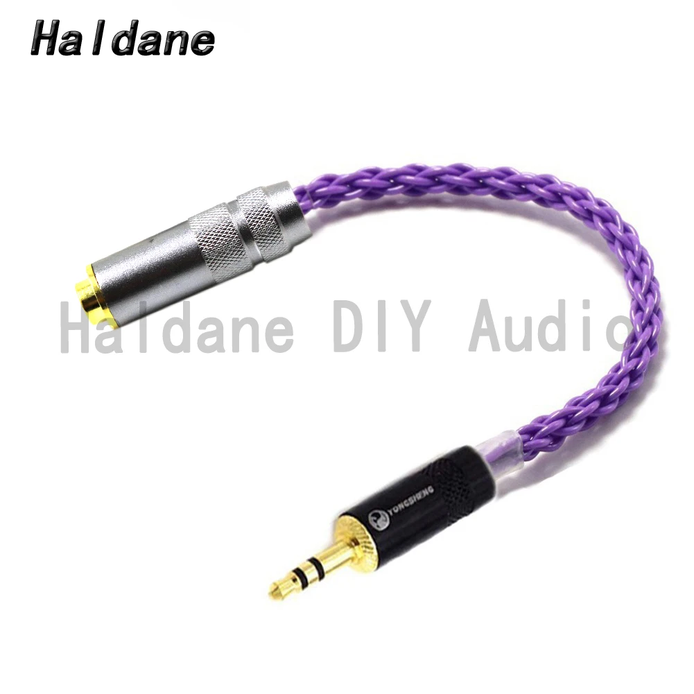 

Haldane HIFI 7n-Silver plated 3.5mm Stereo Male to 4.4mm Balanced Female Audio Adapter Cable 3.5 to 4.4 Connector Purple