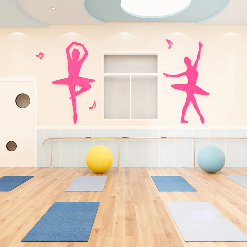 Ballet Acrylic 3d Wall stickers For girl's room Dance Classroom decoration Living room Home DIY decor