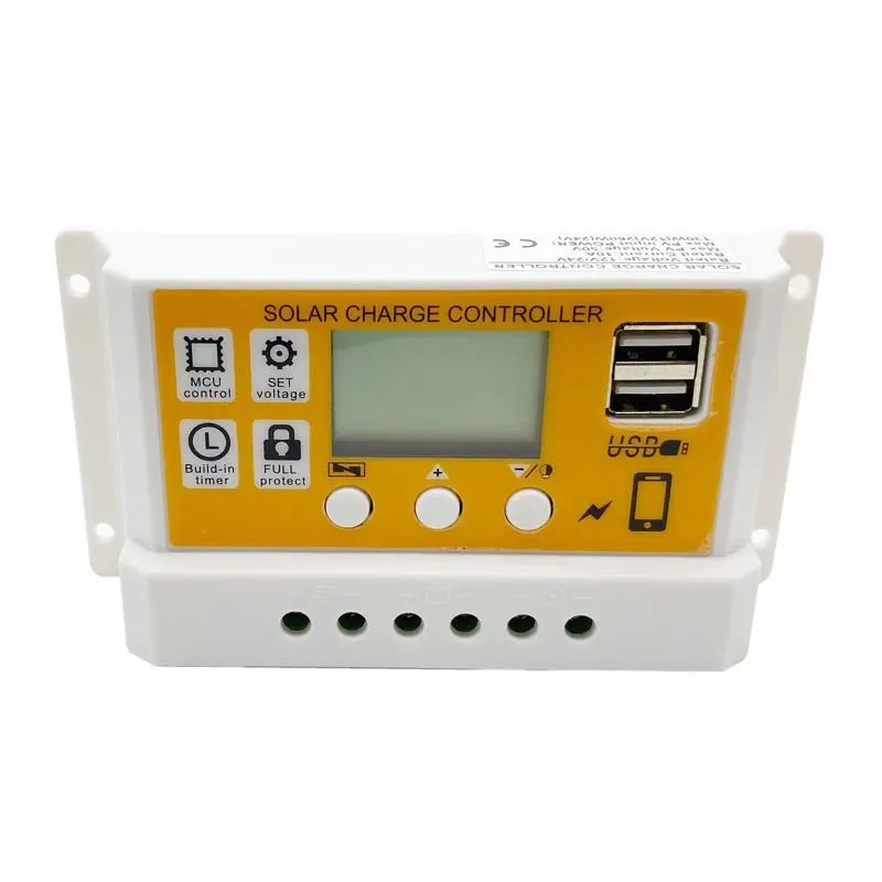 white+orane solar controller 12V24V 10A 20A solar charge controller with USB LCD solar battery controller