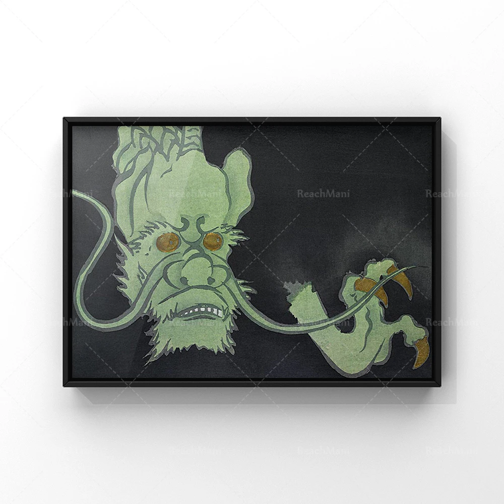 Momano Flower's Golden Eye Monster-Flower retro Japanese print Parisaka Sekka Japanese style extraordinary mural
