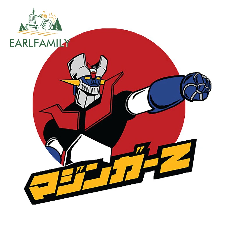 EARLFAMILY 13cm x 12.5cm For  Mazinger Z Car Stickers Personality Decals Waterproof Vinyl Anime Car Accessories Scratch-Proof