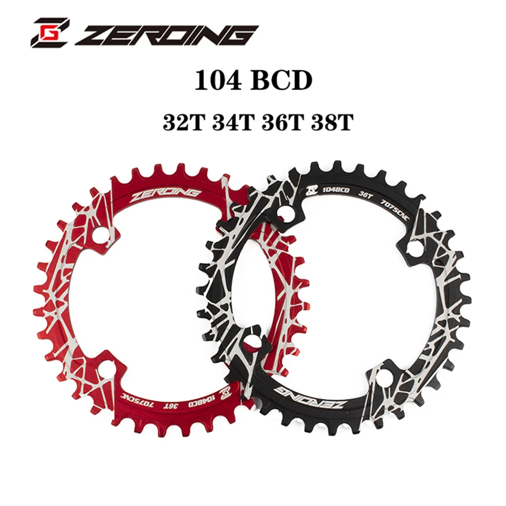 Bicycle Crank 104BCD Chainwheel MTB Bike Crankset Contains The Bottom Bracket 170mm Crank Black Red 32T 34T 36T 38T