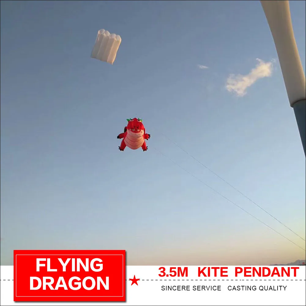 Hàng Mới Về Rồng Bay 3.5M Diều Mặt Dây Chuyền Dòng Giặt Bơm Hơi Mềm Ripstop Nylon