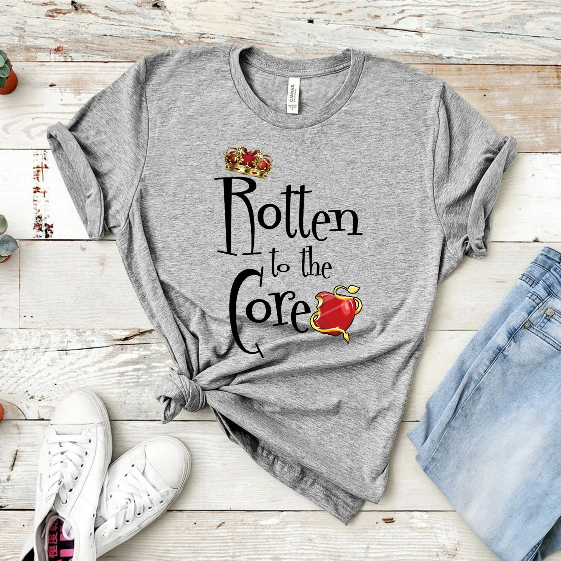 Cute Matching Tee Rotten To The Core Shirt Descendants Inspired Shirts Mal Evie Evil Queen T-shirt