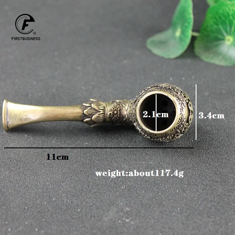 Classic Pure Copper Fish Flowers Pipe Chimney Long Smoking Pipes Tobacco Pipe Cigar Gifts Narguile Gift Grinder Smoke Mouthpiece