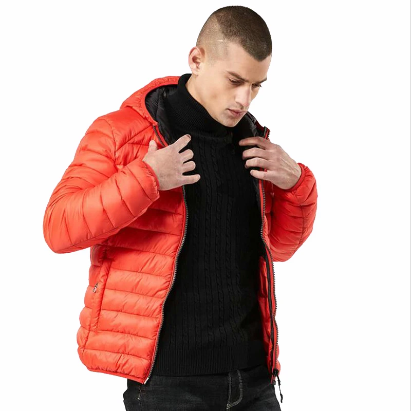 Pop Nice Winter Ultralight Mens Cotton Down Jackets Lightweight Overcoats Casual Classic Coats For Male Streetwear S-3XL